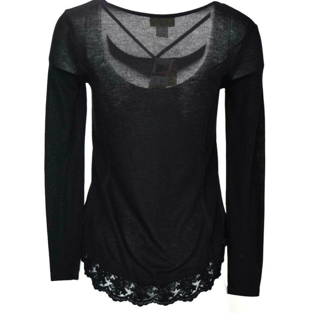 Belle du Jour Crisscross Top Lace Hem - Picture 2 of 5